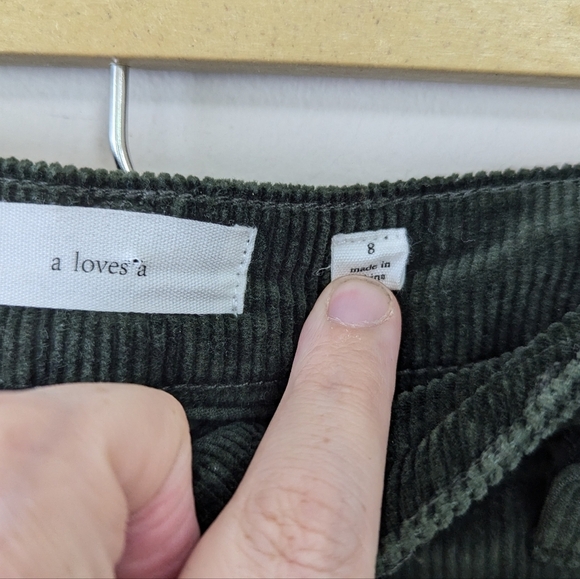 A loves A Green Corduroy High Rise Flare Sailor Jeans Seafarer - Picture 8 of 9